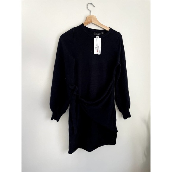 NWT Selowin Womens Scoop Neck Rushed Waist Knitted Dress size Small - Picture 4 of 5